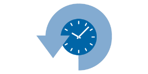 A clock with an arrow rewinding time